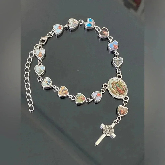 Gorgeous Rosary Style Catholic Christian Cross Bracelet NEW - Picture 1 of 10